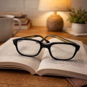 American Optical AO‎ 544 Vintage Black Gold Filigree Eyeglasses 52-21 USA Retro
